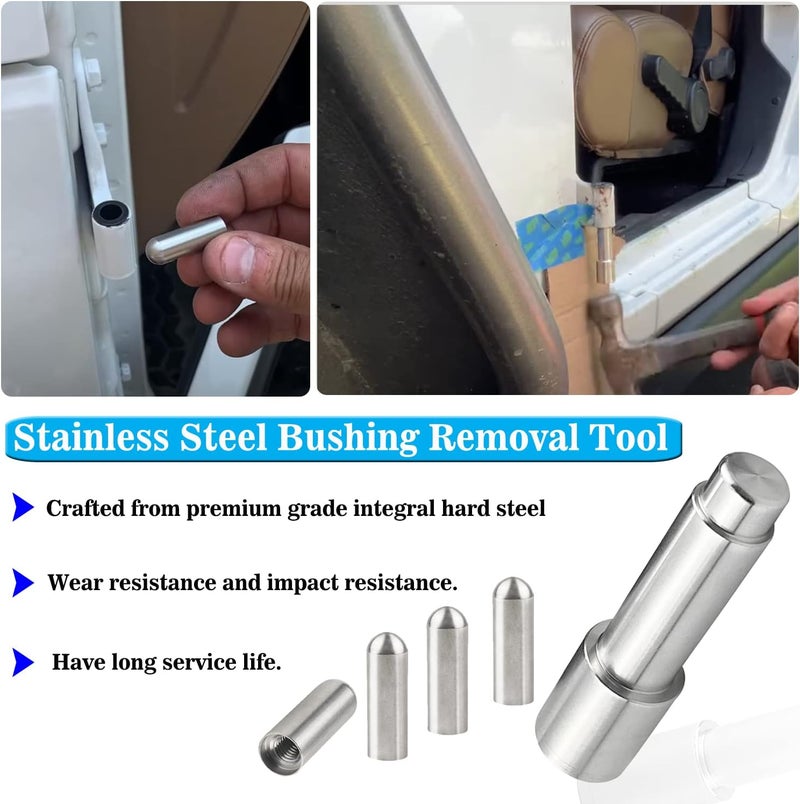 Bentolin Door Bushing Removal Tool Hinge Liners Door Pin Guides for Jeep Wrangler JK JKU JL JLU Gladiator JT 2007-2021 (with Stainless Steel Hinge Bolts)… - Image 3